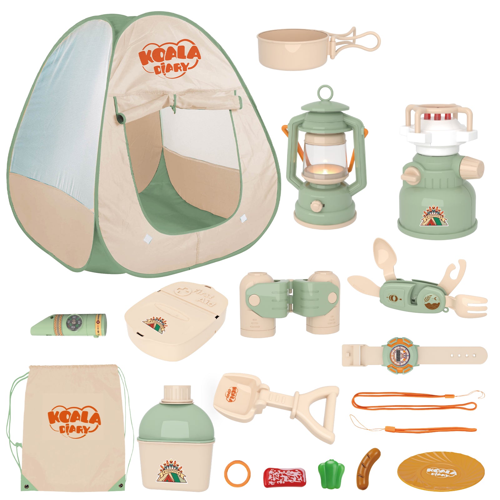 Contixo Kids Camping Set Pretend Play Tent with Toy Campfire Lante