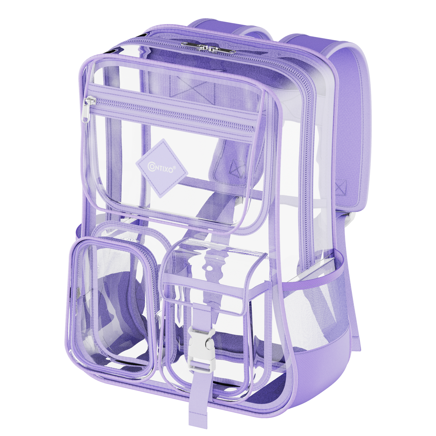 Contixo Heavy Duty Clear Backpack - PVC Transparent, Stadium Ap