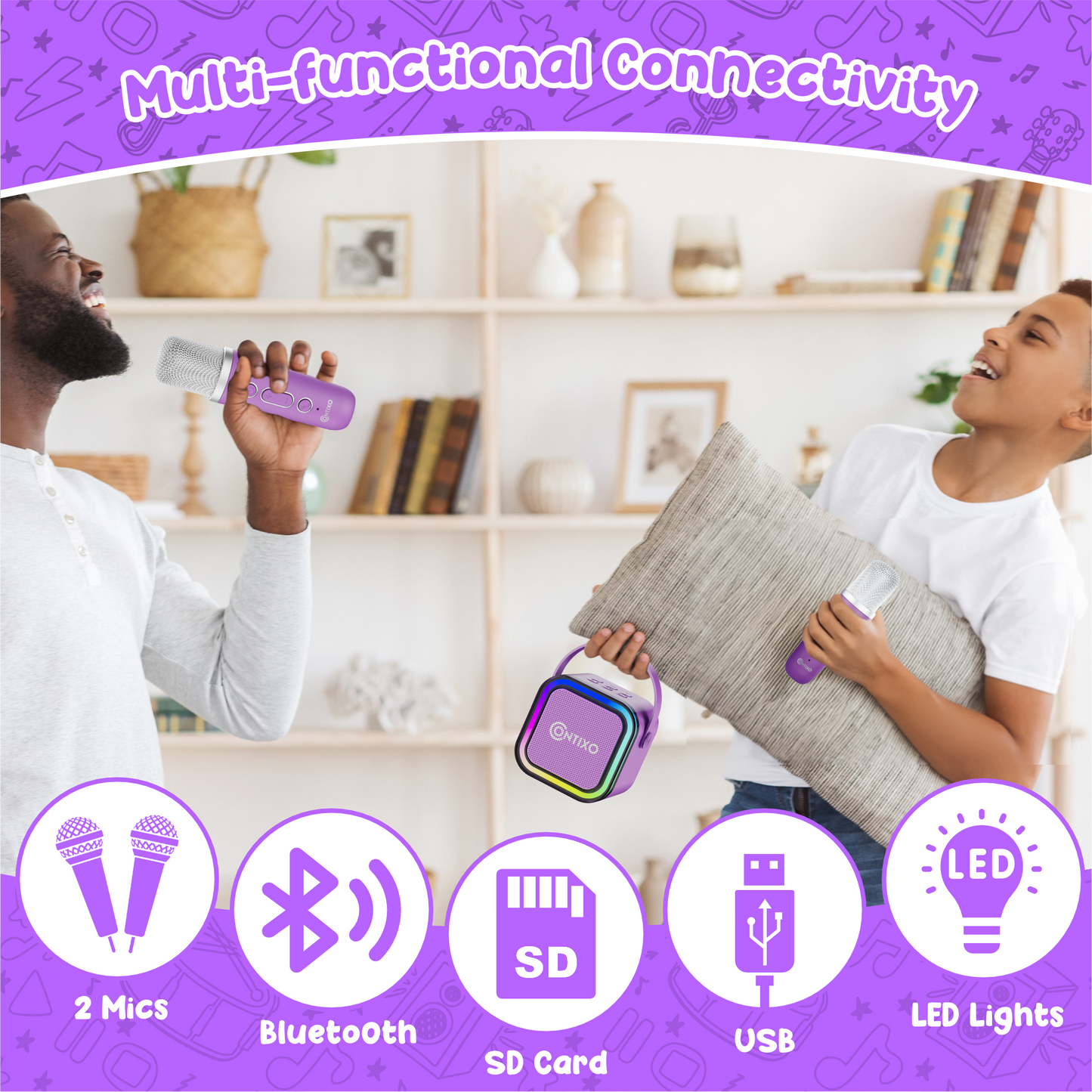 Contixo K102 10" Kids Tablet with Kids Bluetooth Karaoke and Two Microphones