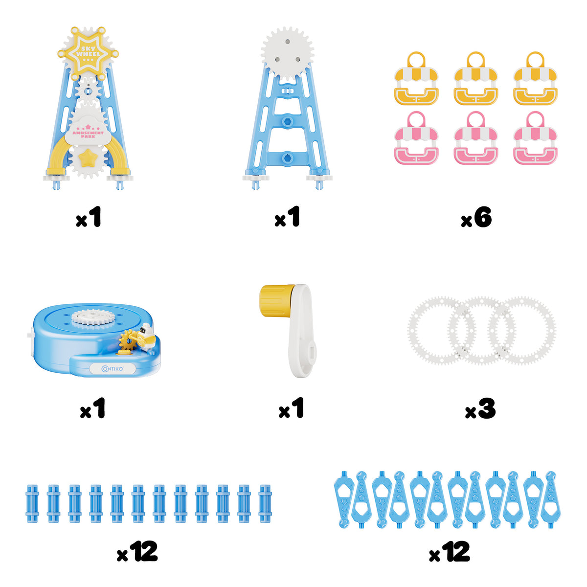 Contixo ST11 Ferris Wheel Building Set | 37-Piece Toy with Music & Hand Crank