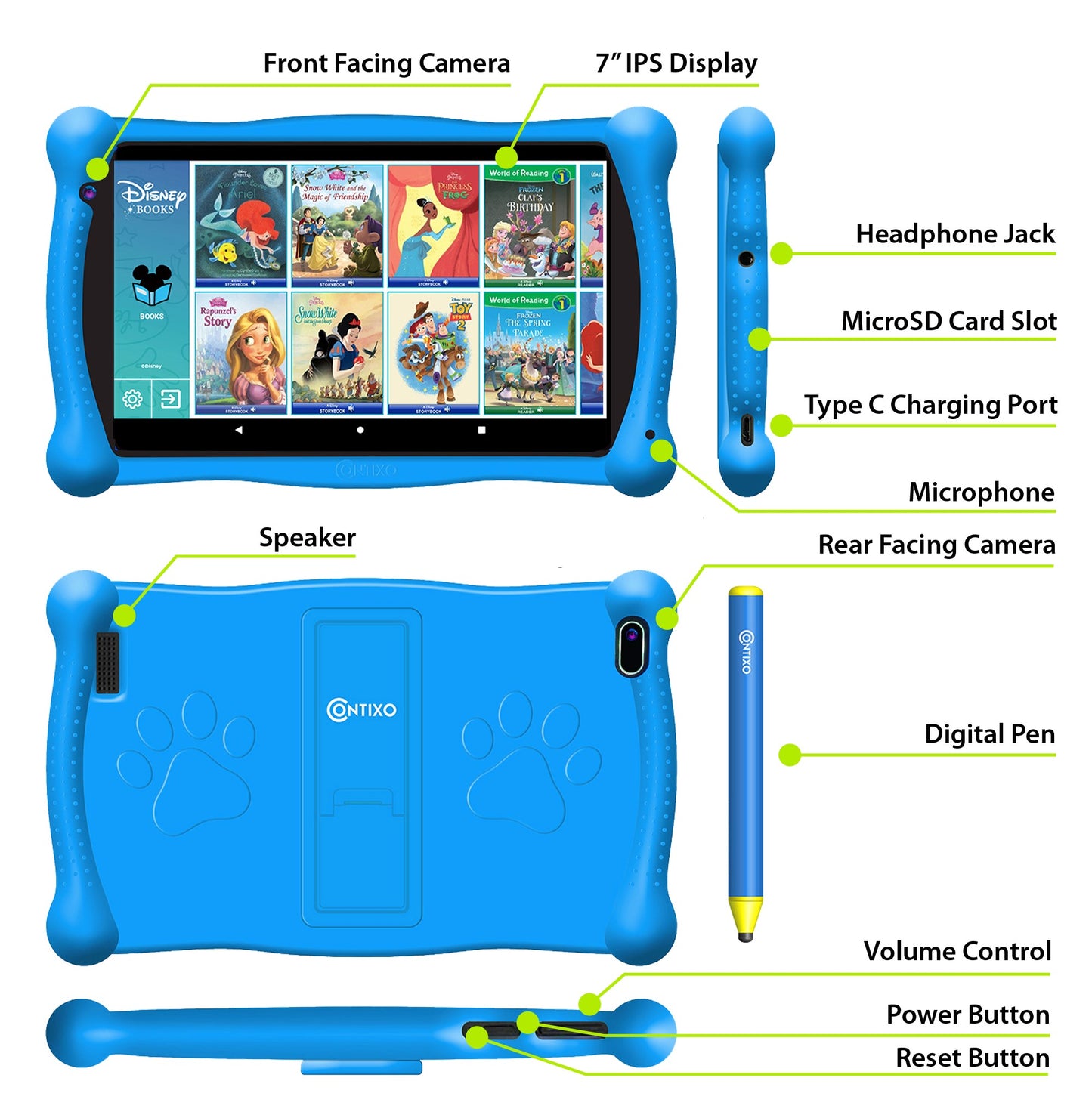 Contixo V10 7" Kids Tablet with Smart Watch Bundle