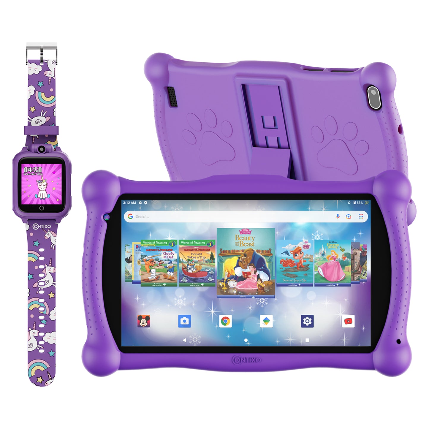 Contixo V10 7" Kids Tablet with Smart Watch Bundle
