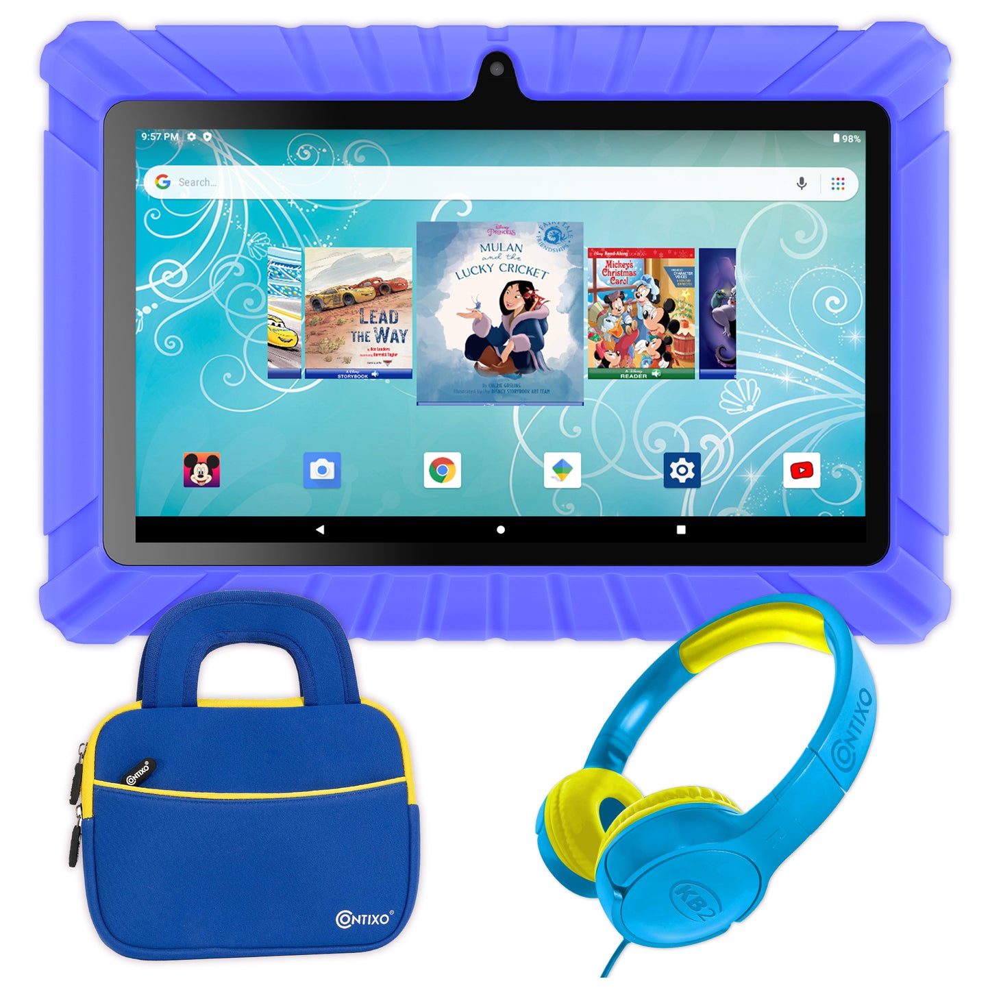 Contixo V8-2 7" Kids Tablet, Headphones, & Tablet Bag Bundle