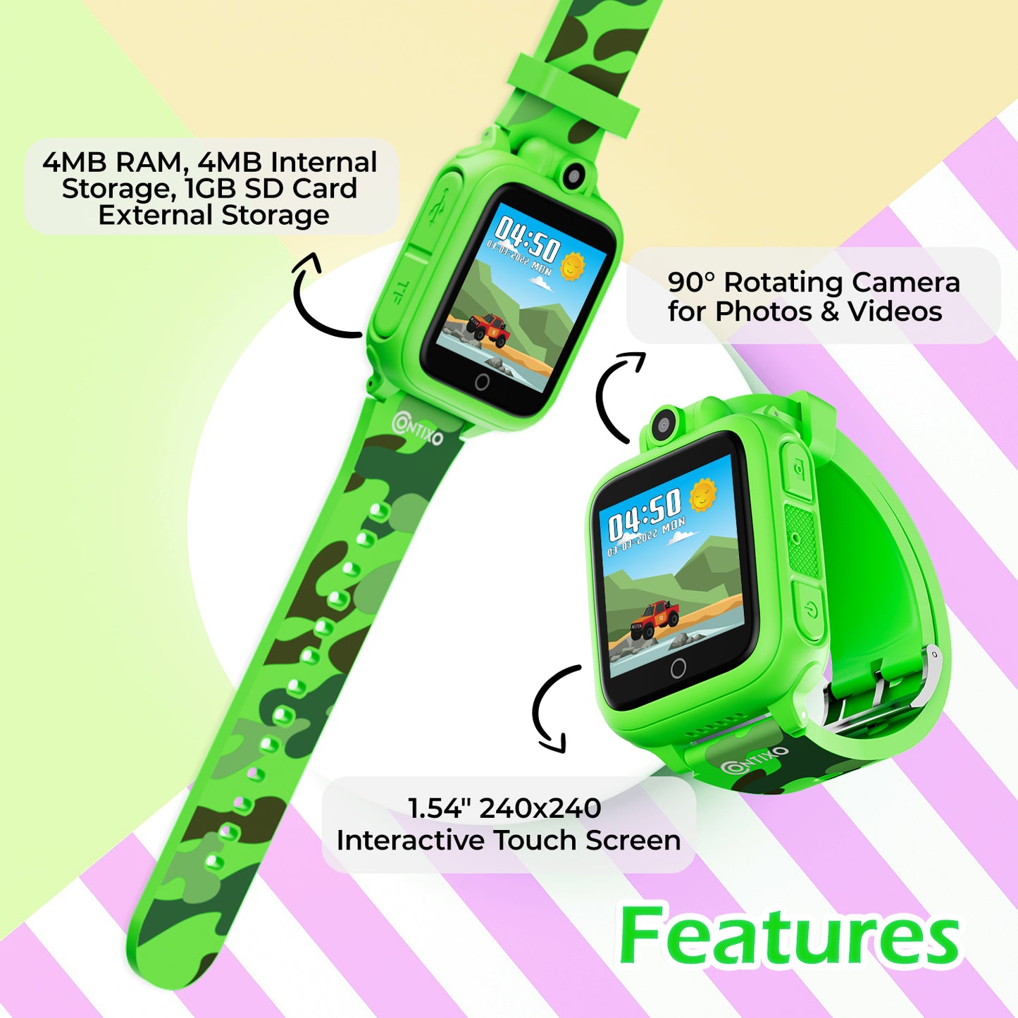 Contixo V10 7" Kids Tablet with Smart Watch Bundle