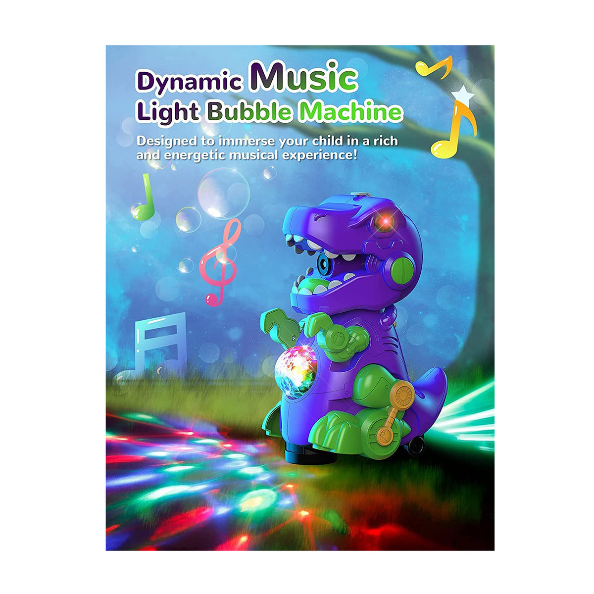 Play Day Dino Bubble Blaster with Lights and Sounds, Includes