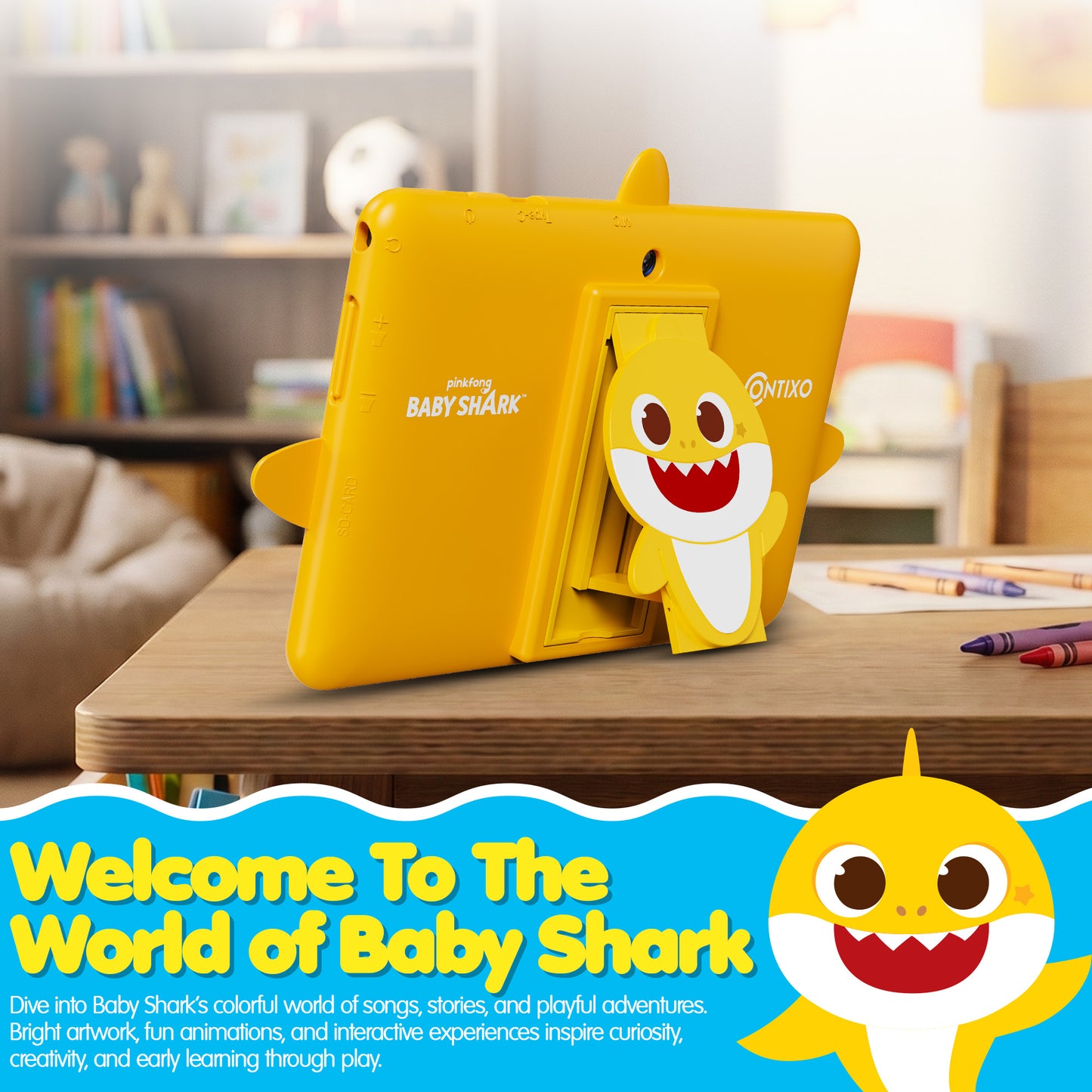 Pinkfong Baby Shark A8 7” Kids Tablet by Contixo | Android 16, 32GB