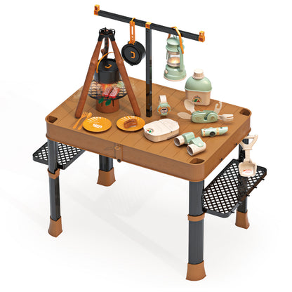 Contixo Kids Camping Table Playset - 17" Foldable Case, Outdoor Pretend Play Toy