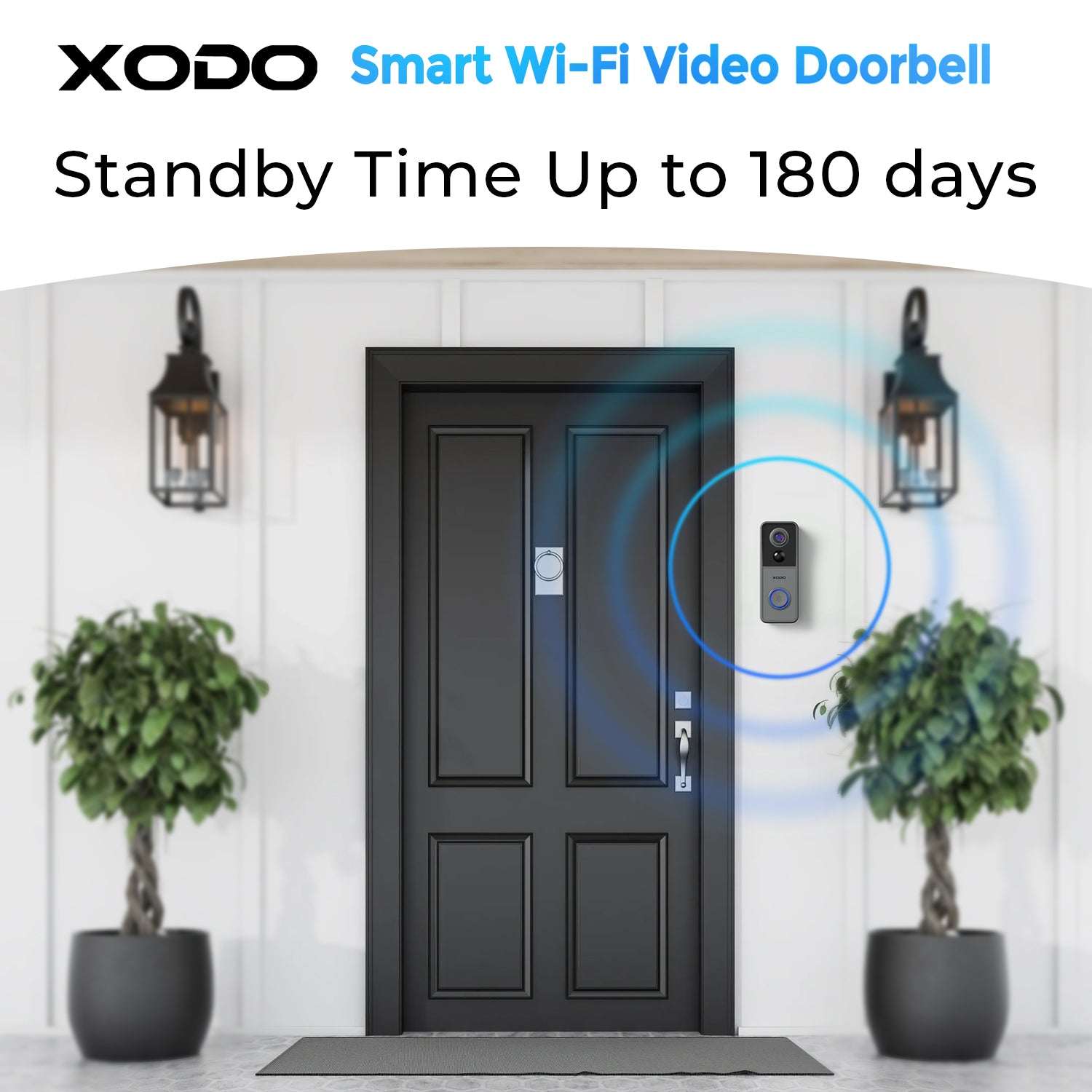 Xodo VD2 Smart Wifi Wireless Video Doorbell with 2K QHD Camera and Chime