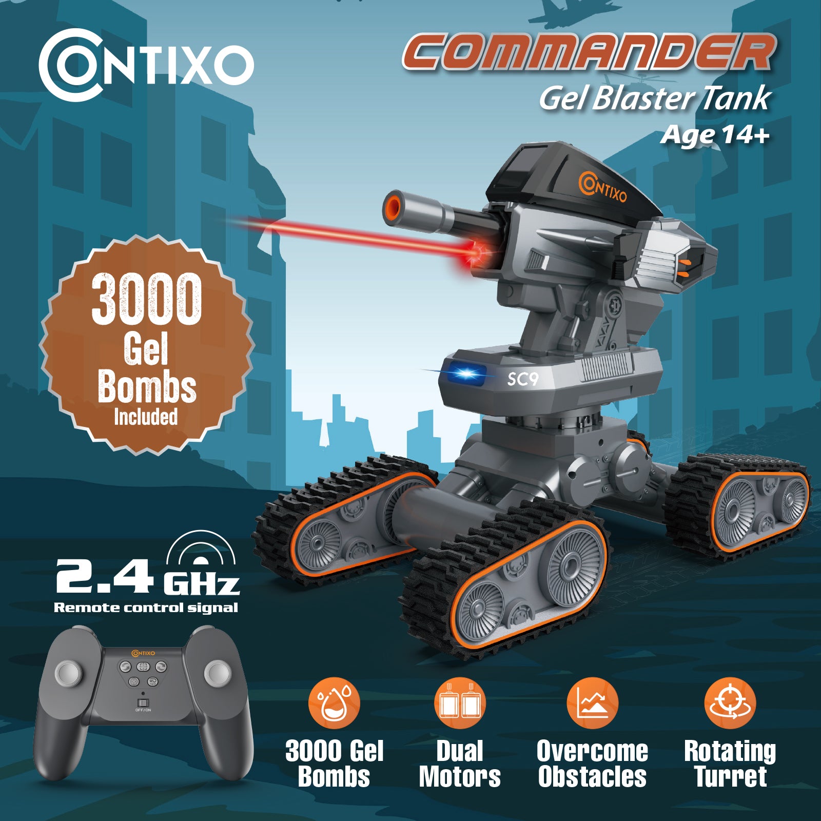 Contixo SC9 Remote Control Commander Gel Blaster Tank
