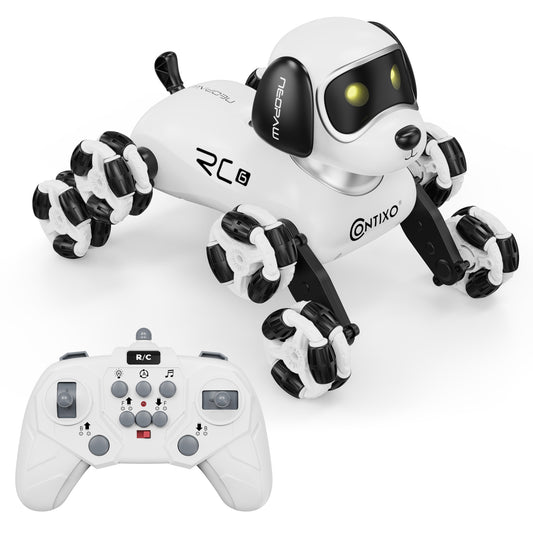 Contixo RC6 NeoPaw 8-Wheel RC Robot Dog with 360° Drifting & LED Lights