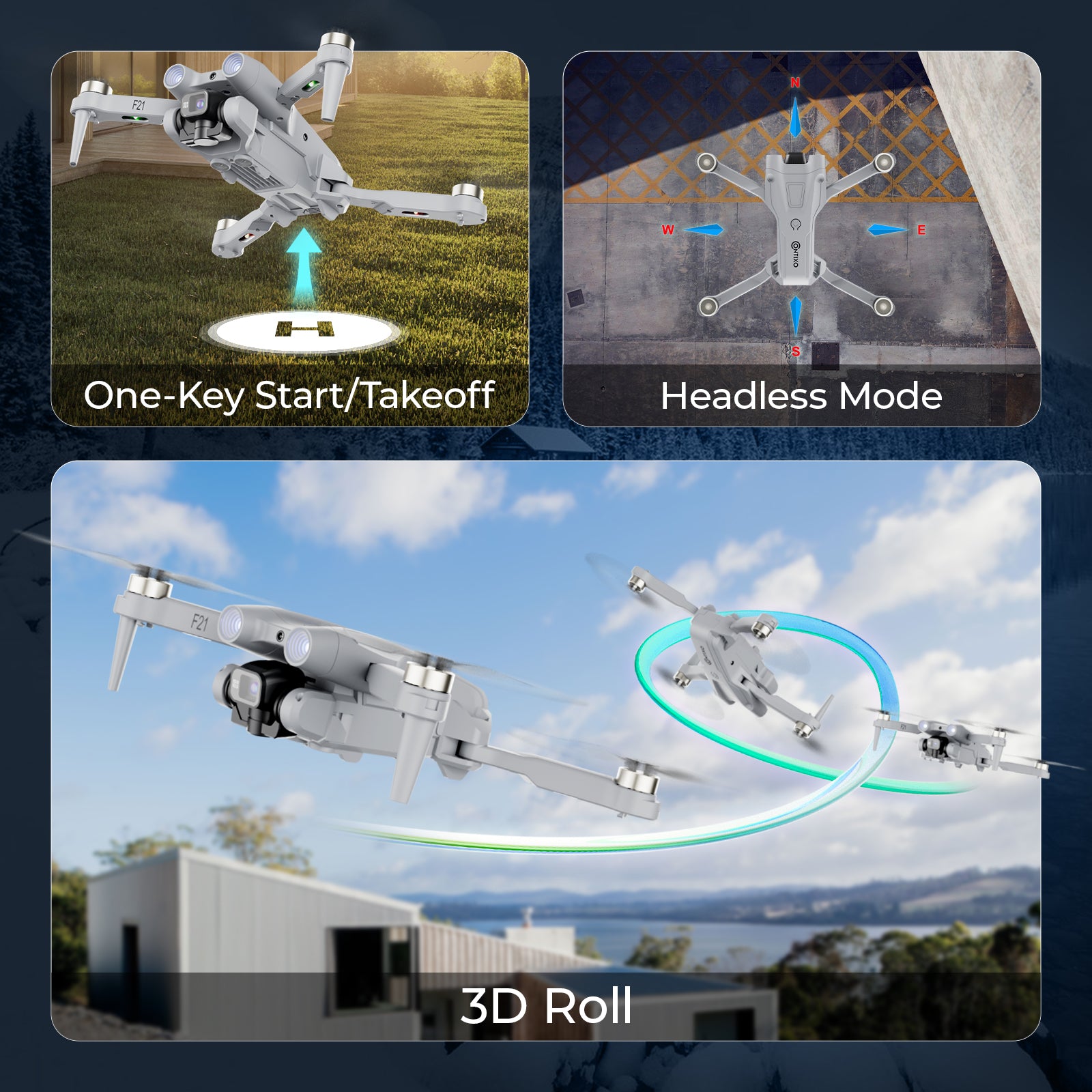 Contixo F21 Elite Sky Remote Control RC Drone with 1080P Camera