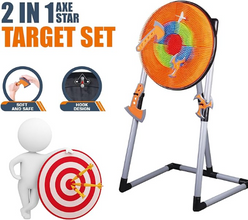 Contixo Kids Foam Axe Throwing Set with 4 Axes, 3 Darts, Bristle Target