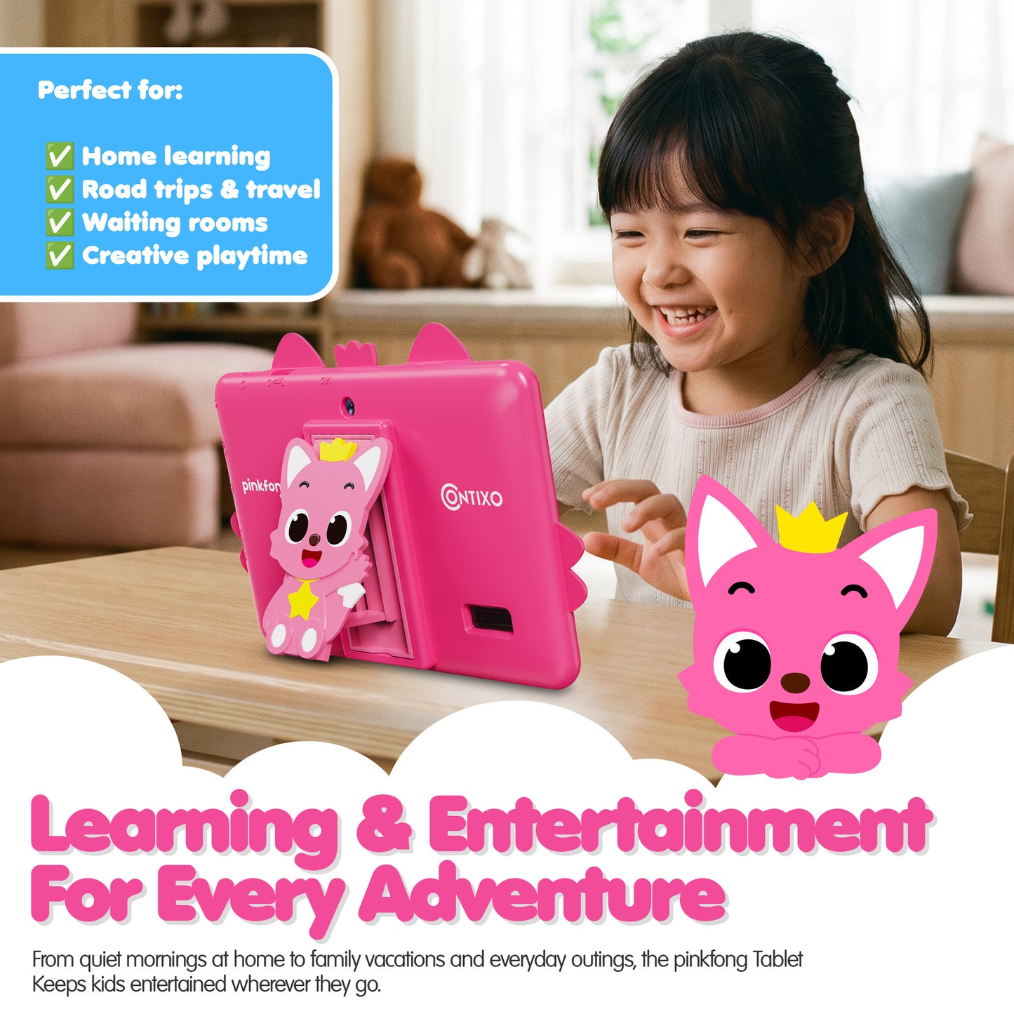 Pinkfong Baby Shark A8 7” Kids Tablet by Contixo | Android 16, 32GB