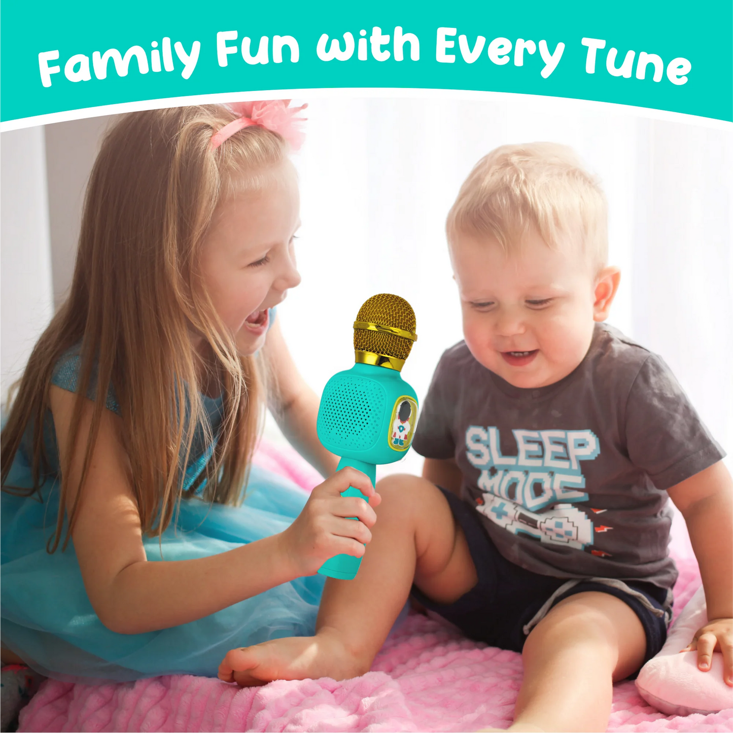 Contixo Kids Bluetooth Karaoke Microphone - Wireless, Portable, Ages 3+, Blue