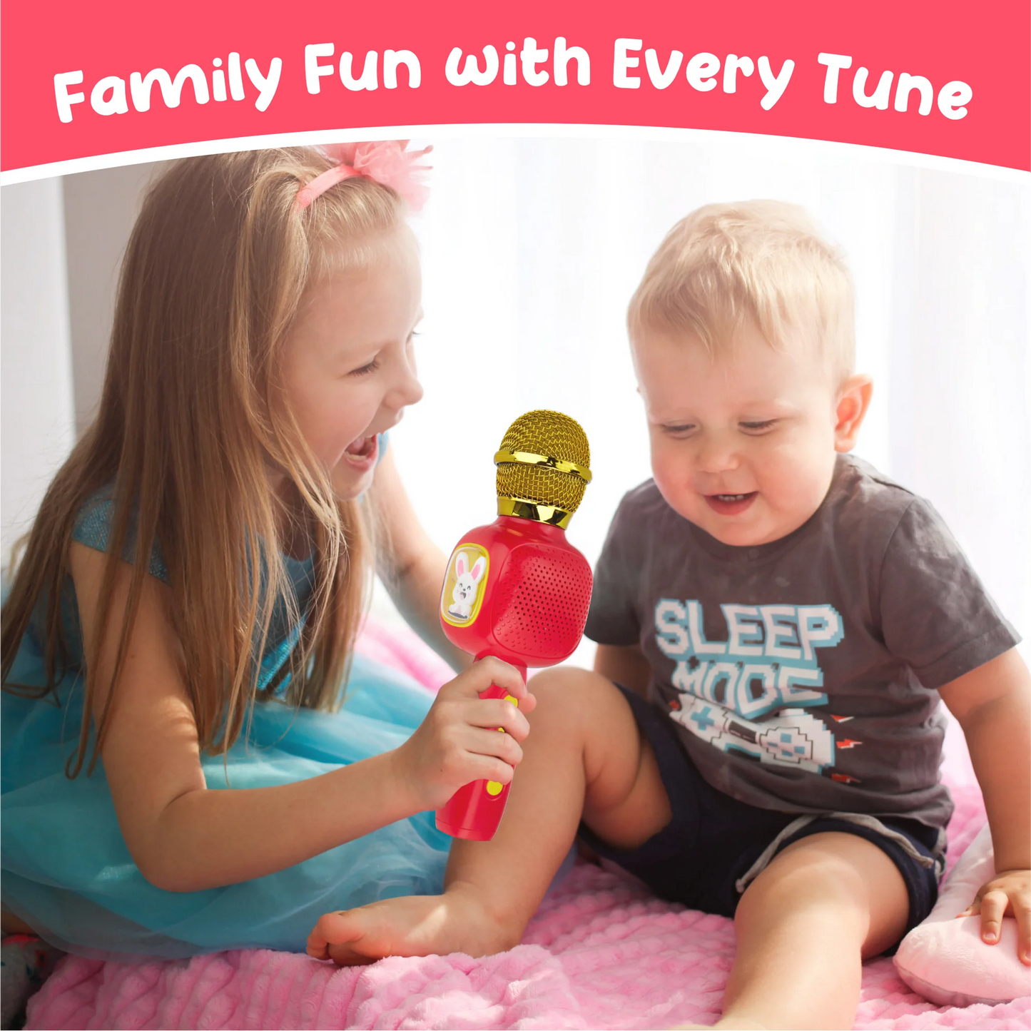 Contixo Karaoke Microphone for Kids - Wireless, Portable, Ages 3-12, Red