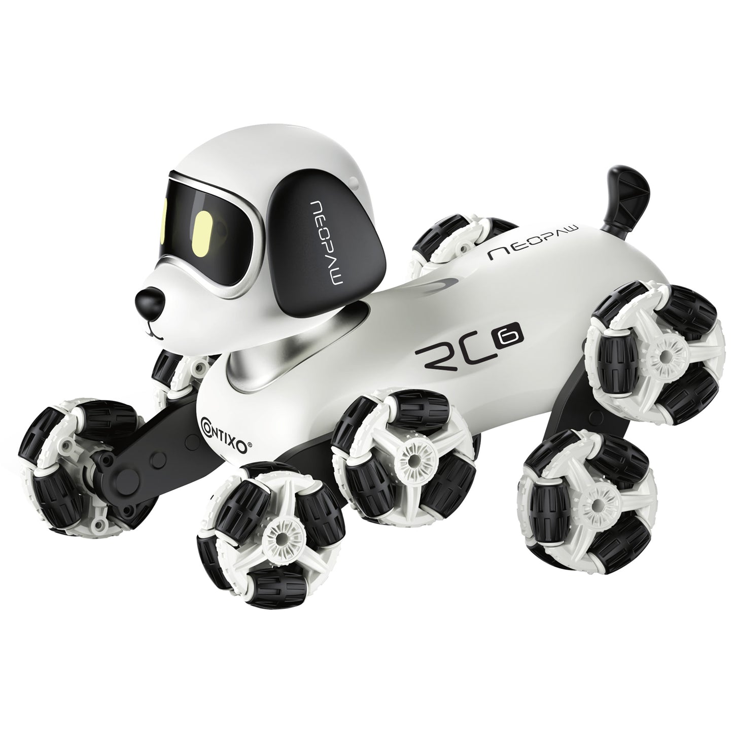 Contixo RC6 NeoPaw 8-Wheel RC Robot Dog with 360° Drifting & LED Lights