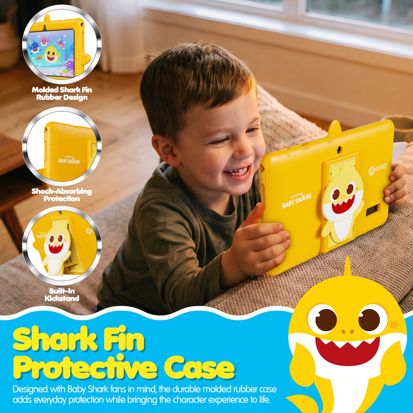 Pinkfong Baby Shark A8 7” Kids Tablet by Contixo | Android 16, 32GB