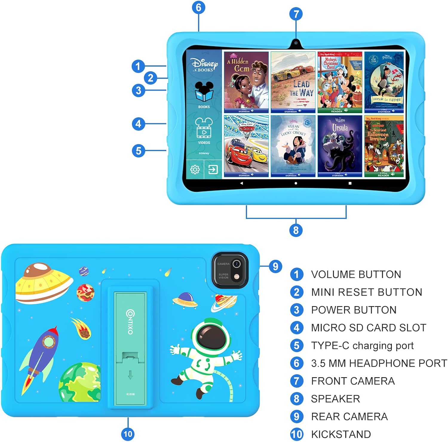 Contixo K103 10-Inch Kids 32GB HD Tablet