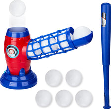 Contixo Kid's Toy T-Ball Set with 5 Balls and Collapsible Bat