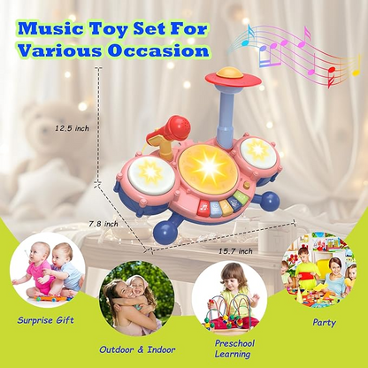 Contixo Musical Drum Toy Set for Babies, Learn Toy Age 2-8 Years