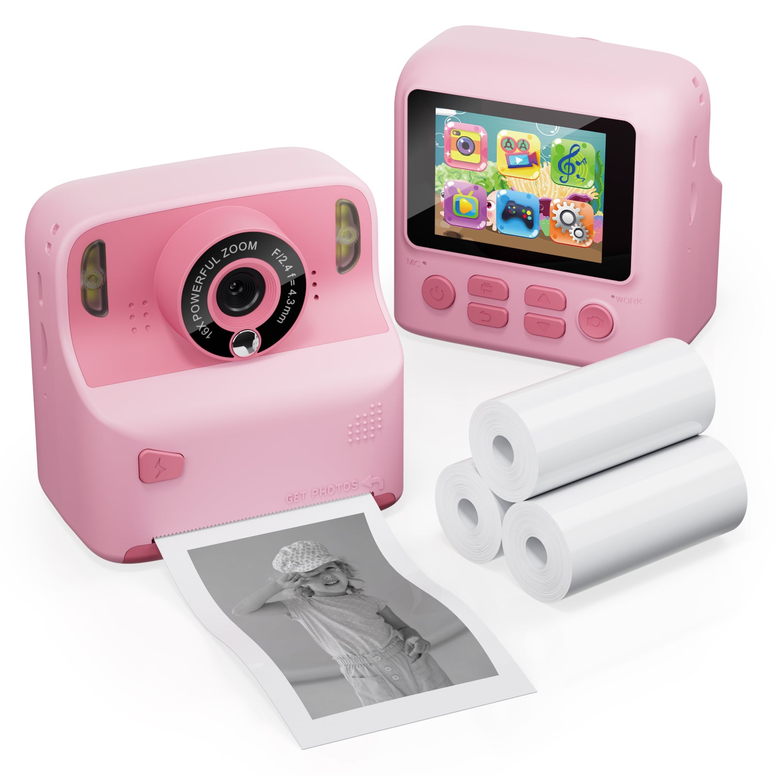 Contixo Instant Print Kids Toy Camera - Video, Games, 3 Paper Rolls Included