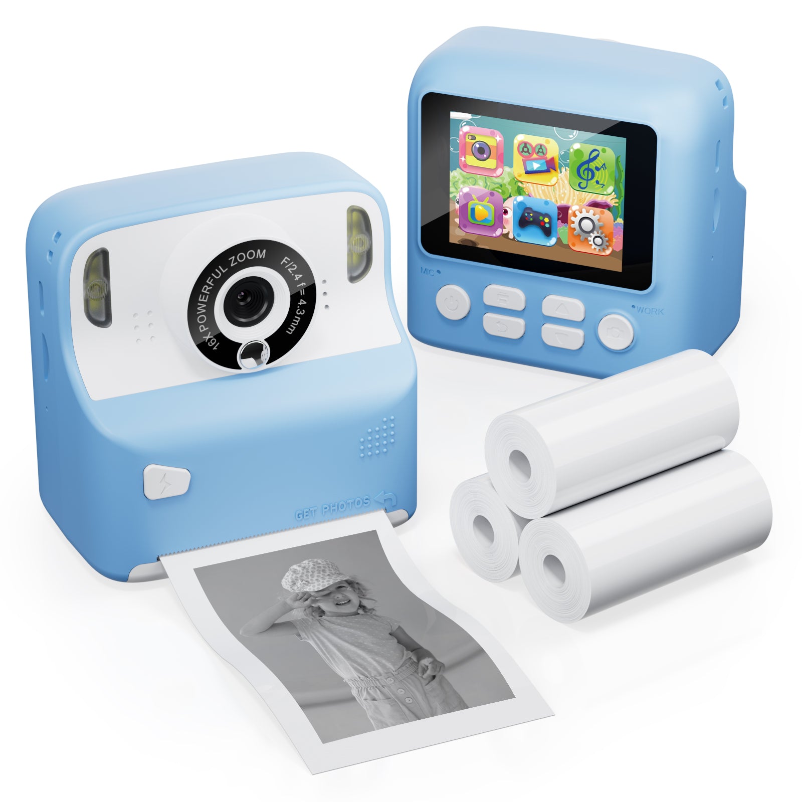 Contixo Instant Print Kids Toy Camera - Video, Games, 3 Paper Rolls Included