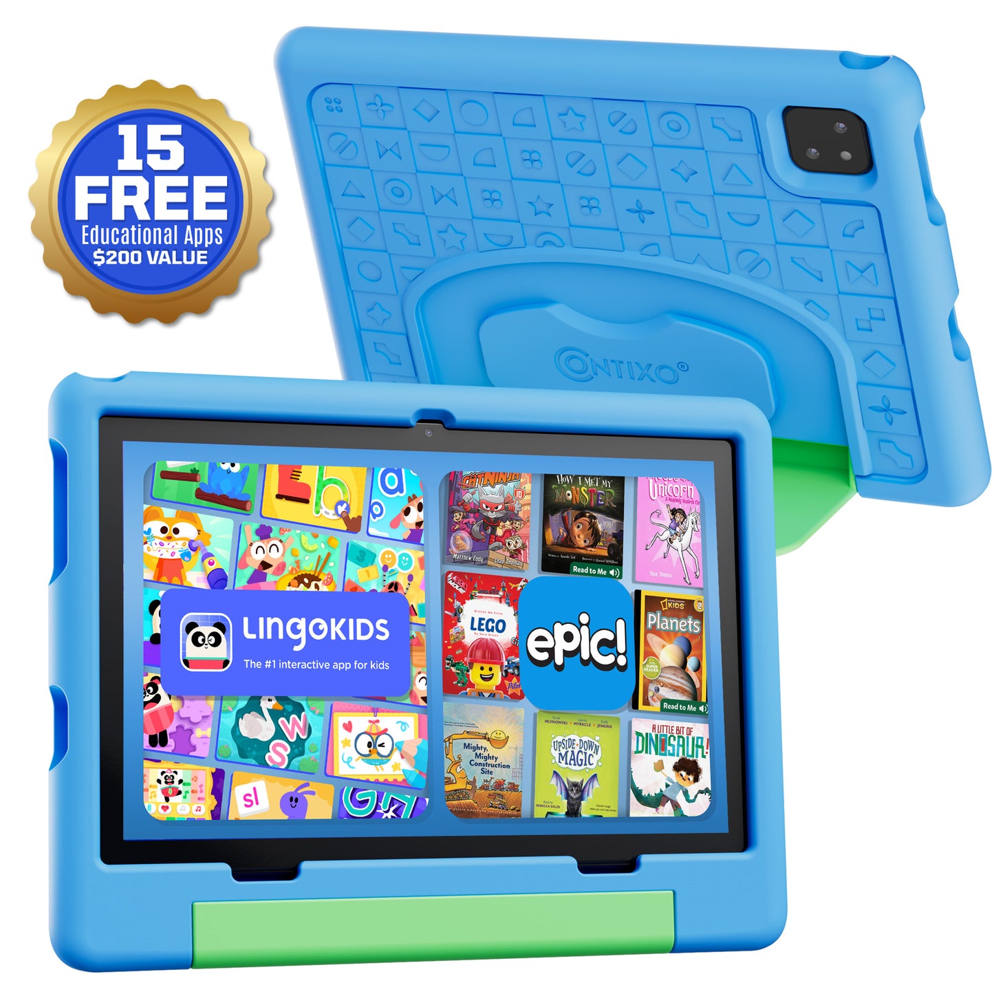 Contixo A10 | 10" Kids Tablet, 2026 Model, Epic! and Lingokids, 64GB
