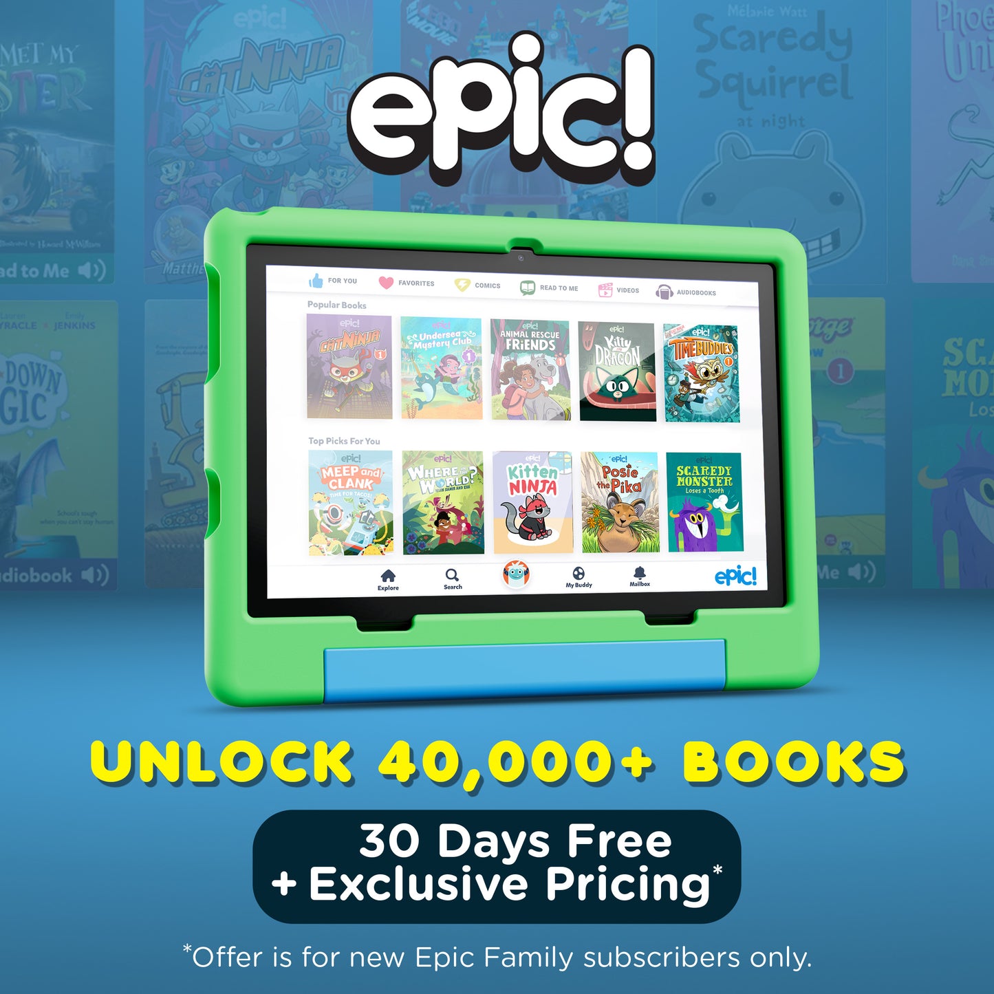 Contixo A10 | 10" Kids Tablet, 2026 Model, Epic! and Lingokids, 64GB