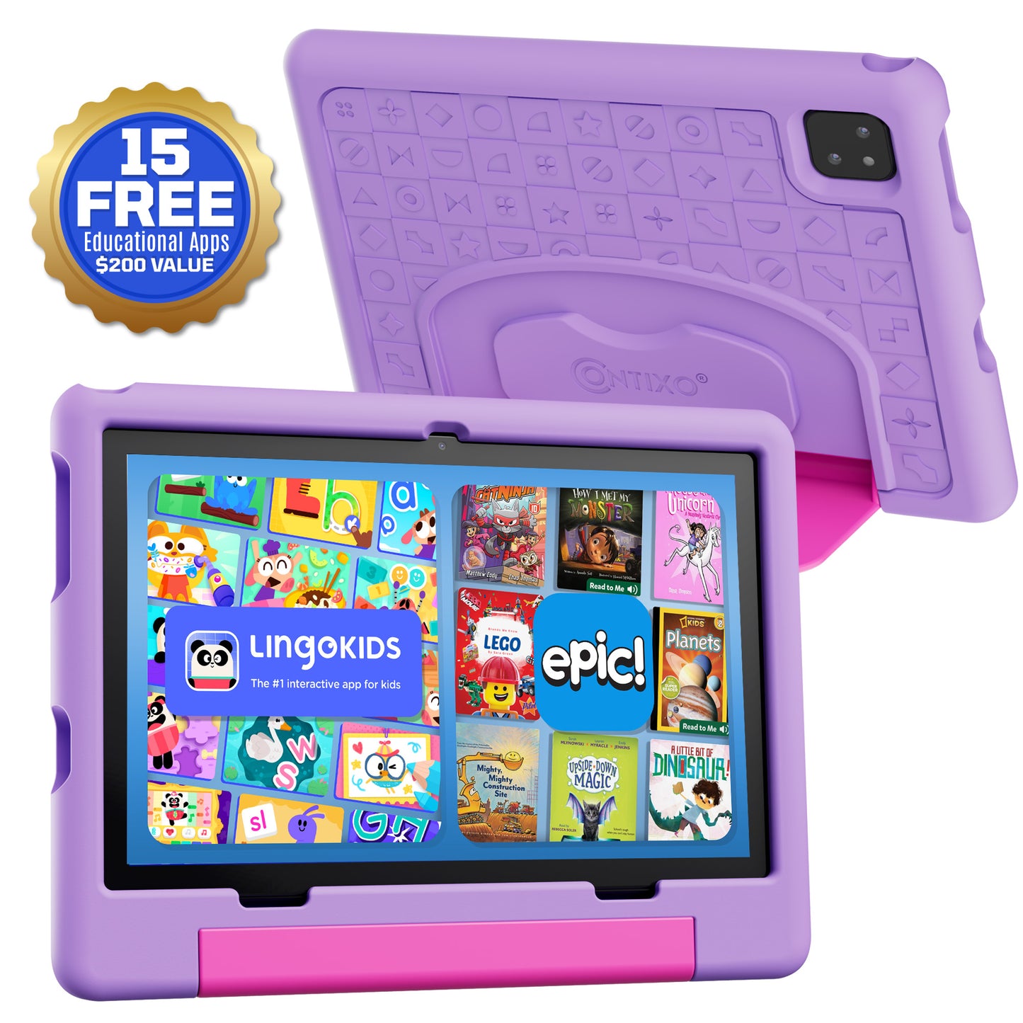 Contixo A10 | 10" Kids Tablet, 2026 Model, Epic! and Lingokids, 64GB