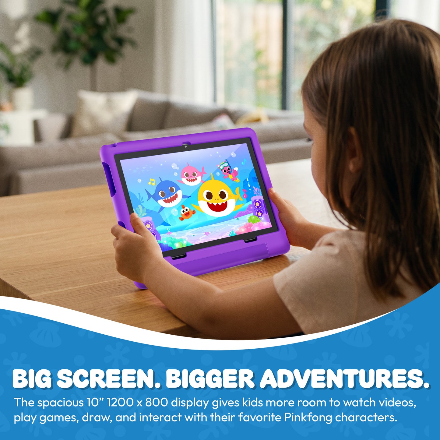 Pinkfong Baby Shark A10e 10” Kids Tablet by Contixo | Android 16, 32GB