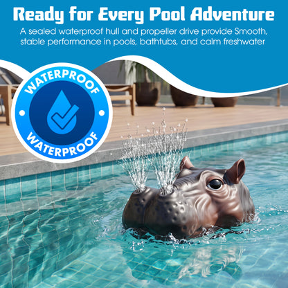 Contixo AV2 RC Hippopotamus Water Boat | Remote Control Spray Pool Toy