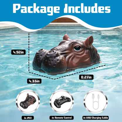 Contixo AV2 RC Hippopotamus Water Boat | Remote Control Spray Pool Toy