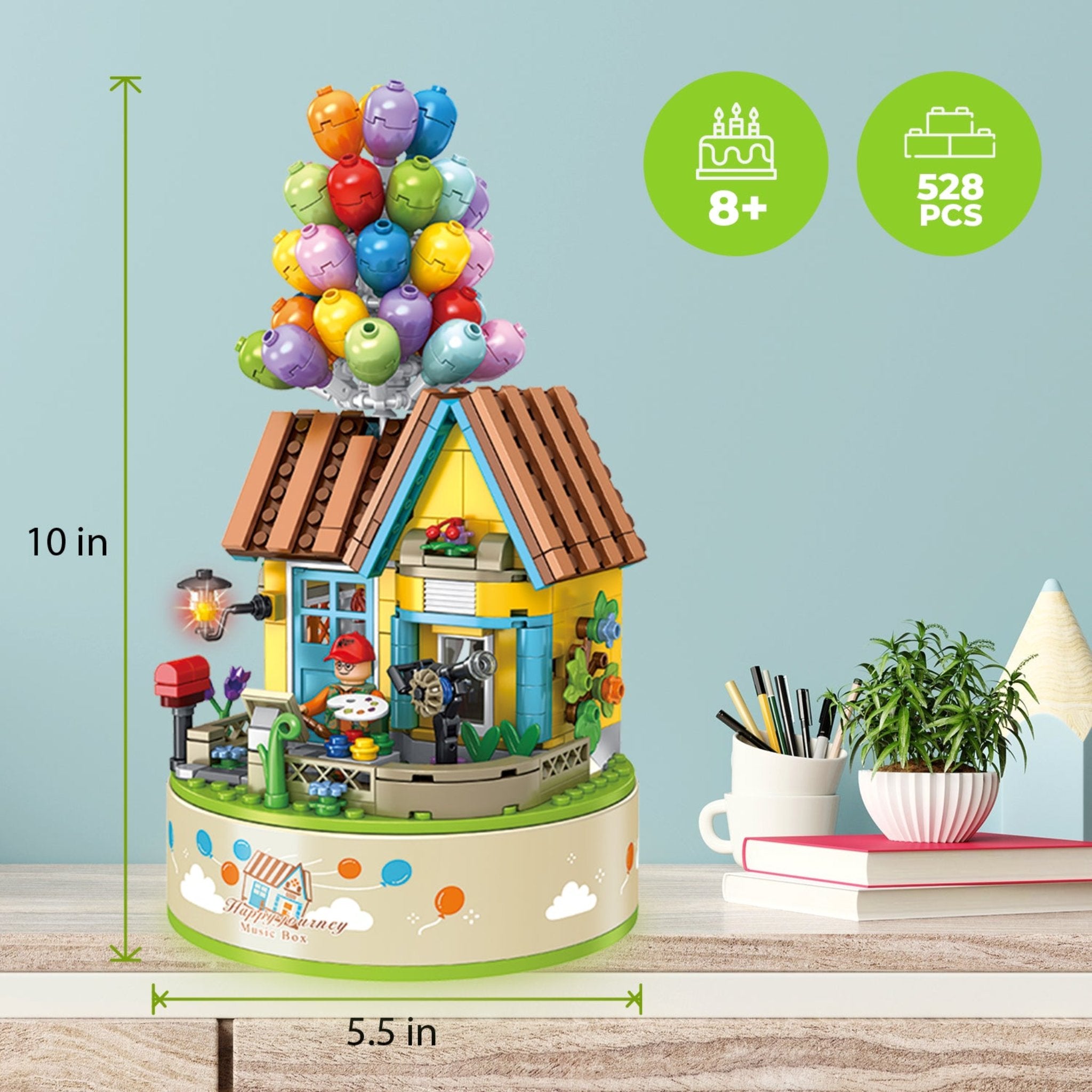 Contixo BK01 Flying Balloons Building Block Set with Music Box - 528 PCS