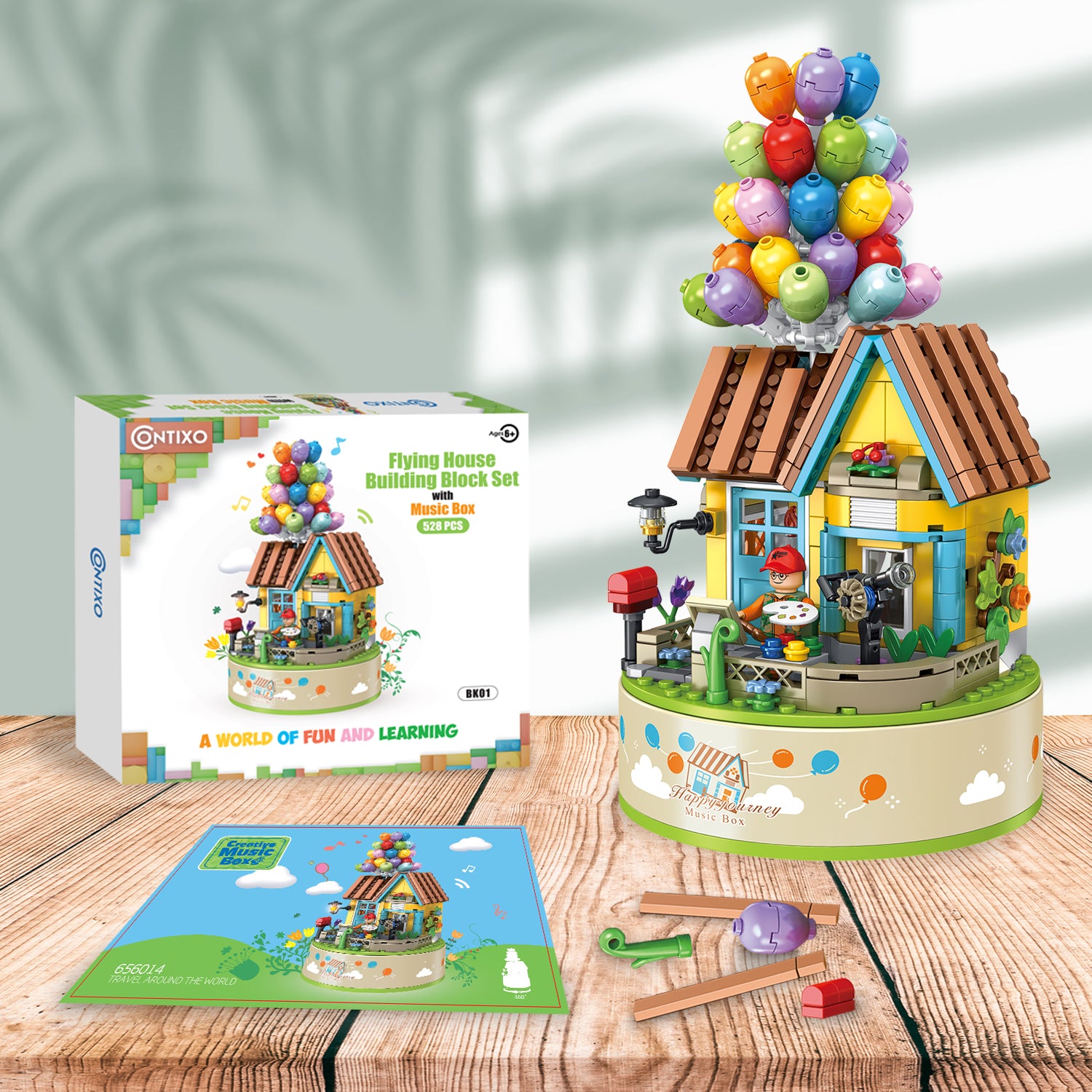 Contixo BK01 Flying Balloons Building Block Set with Music Box - 528 PCS