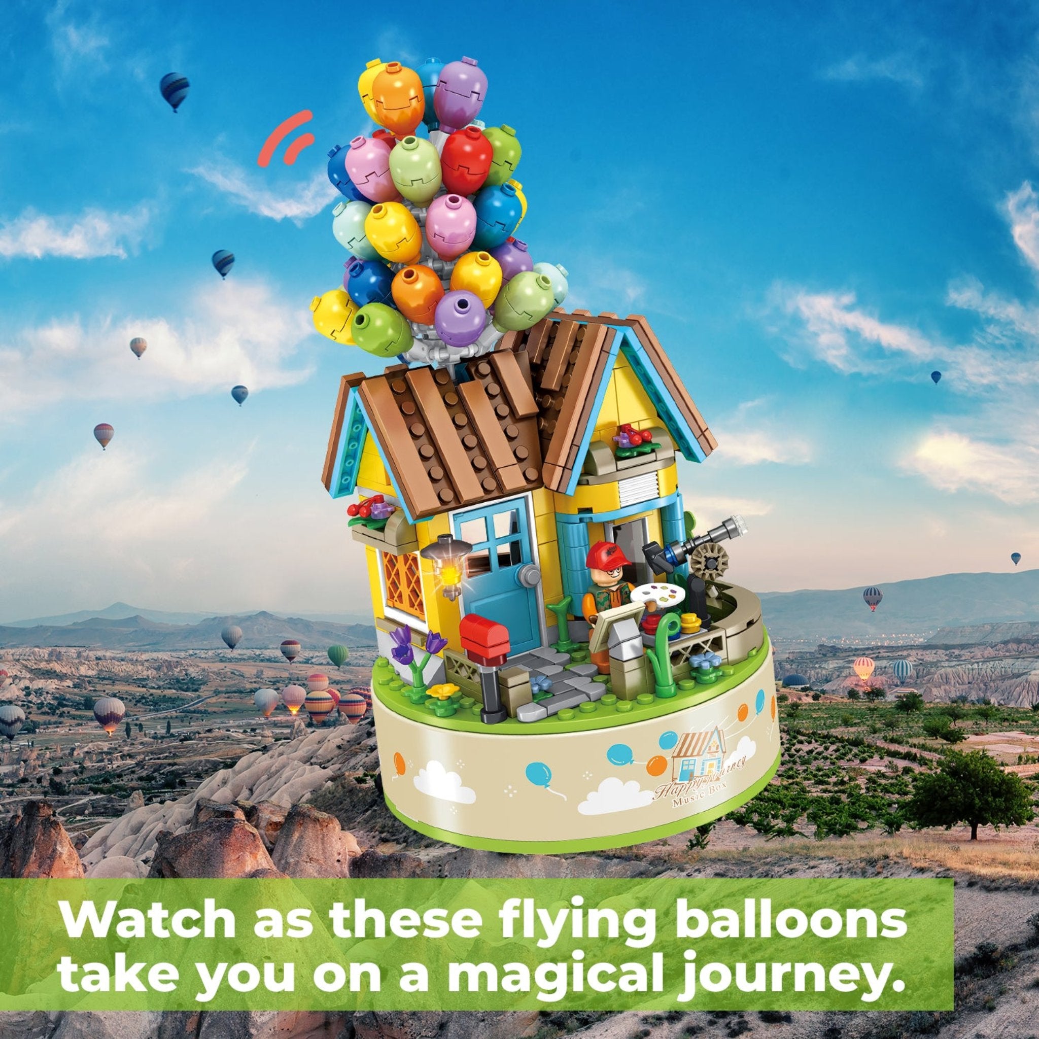 Contixo BK01 Flying Balloons Building Block Set with Music Box - 528 PCS