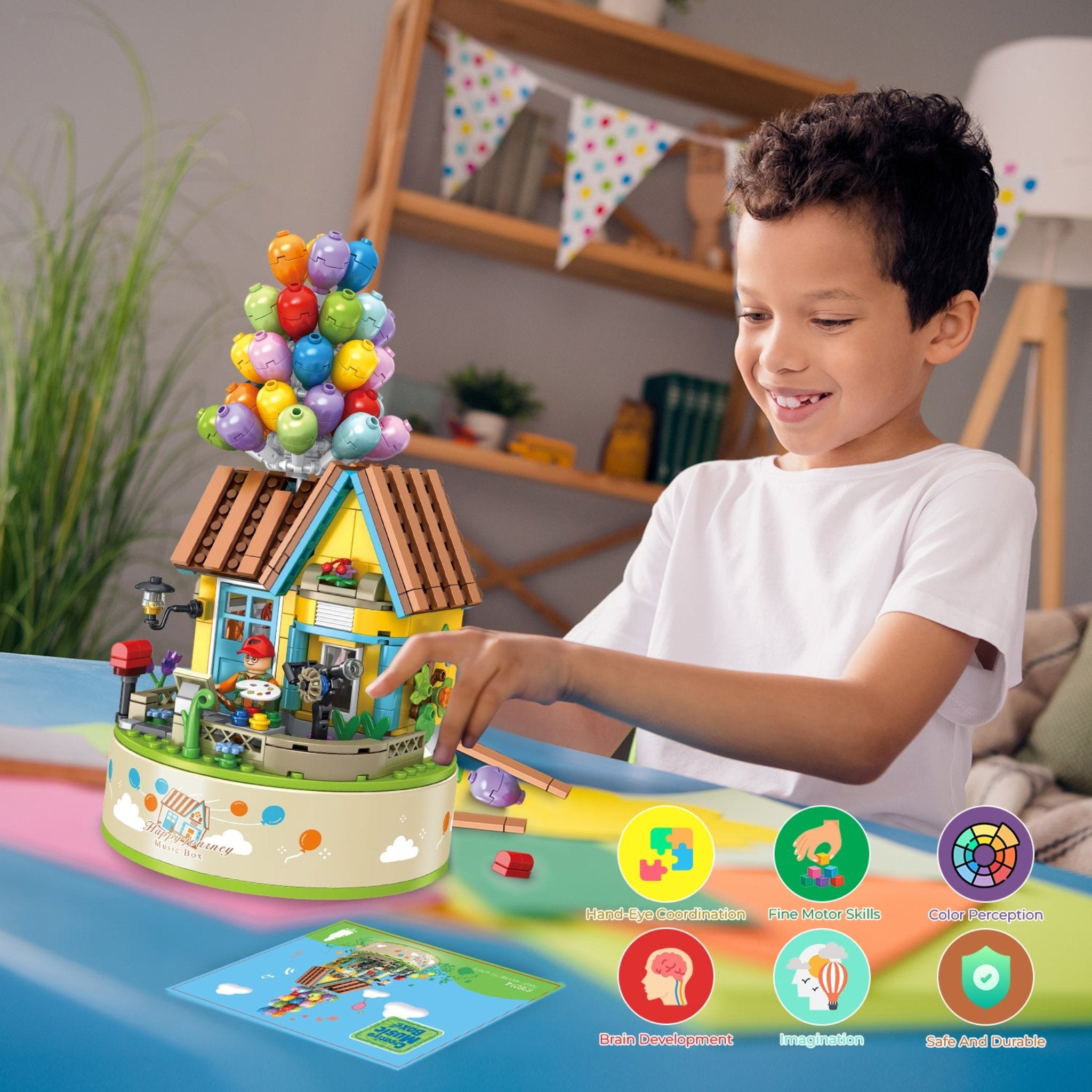 Contixo BK01 Flying Balloons Building Block Set with Music Box - 528 PCS