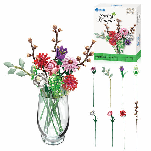 Contixo BK03 Spring Bouquet Floral Collection Building Block Set - 1237 PCS