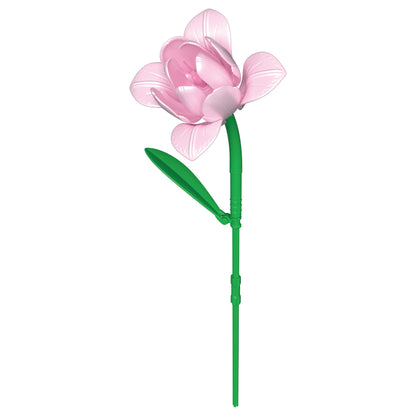 Contixo BK08 Buildable Flower Bouquet Set, 428-Piece Pink & Blue Flower Building Blocks Kit with Adjustable Stems, Creative Décor Gift for Ages 8+