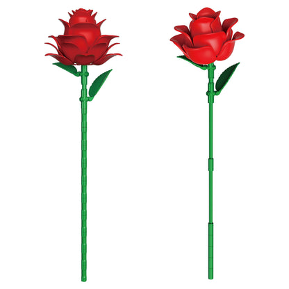 Contixo BK09 Rose Bouquet Set, 789-Piece Red Rose Flower Building Blocks Kit with Adjustable Stems, Romantic Gift & Home Décor for Ages 8+