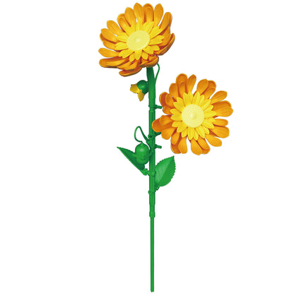 Contixo Sunflower Flower Building Set BK11, 415-Piece Building Block Bouquet with Adjustable Stems, Home Décor STEM Toy Gift for Kids 8+, Teens & Adults
