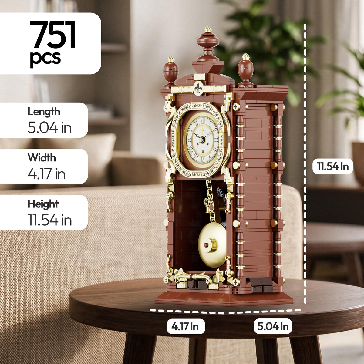 Contixo BK12 Retro Pendulum Building Block Set | 751 Pieces | Vintage Display Model for Kids & Adults