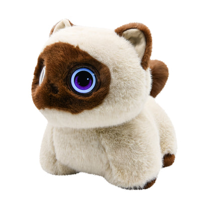 Contixo Pixie-Paw Smart Interactive Plush AI Cat - Powered by ChatGPT AI, Voice & Touch Responsive, Expressive Screen Eyes, Head Petting & Tail Wagging AI Companion Stuffed Animal for Kids