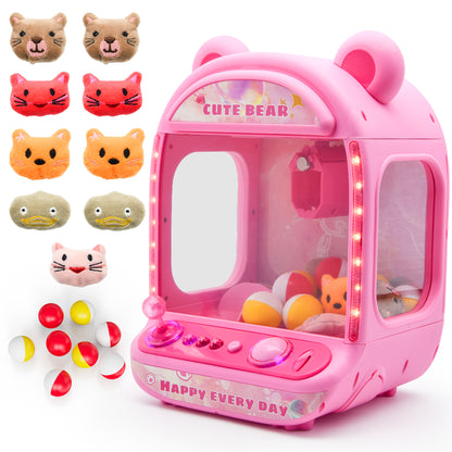 Contixo CM2 Pink Tabletop Claw Machine, Mini Arcade Prize Grabber Game with LED Lights, Music, Toys & Capsules for Girl's Boy's Kids Ages 3+