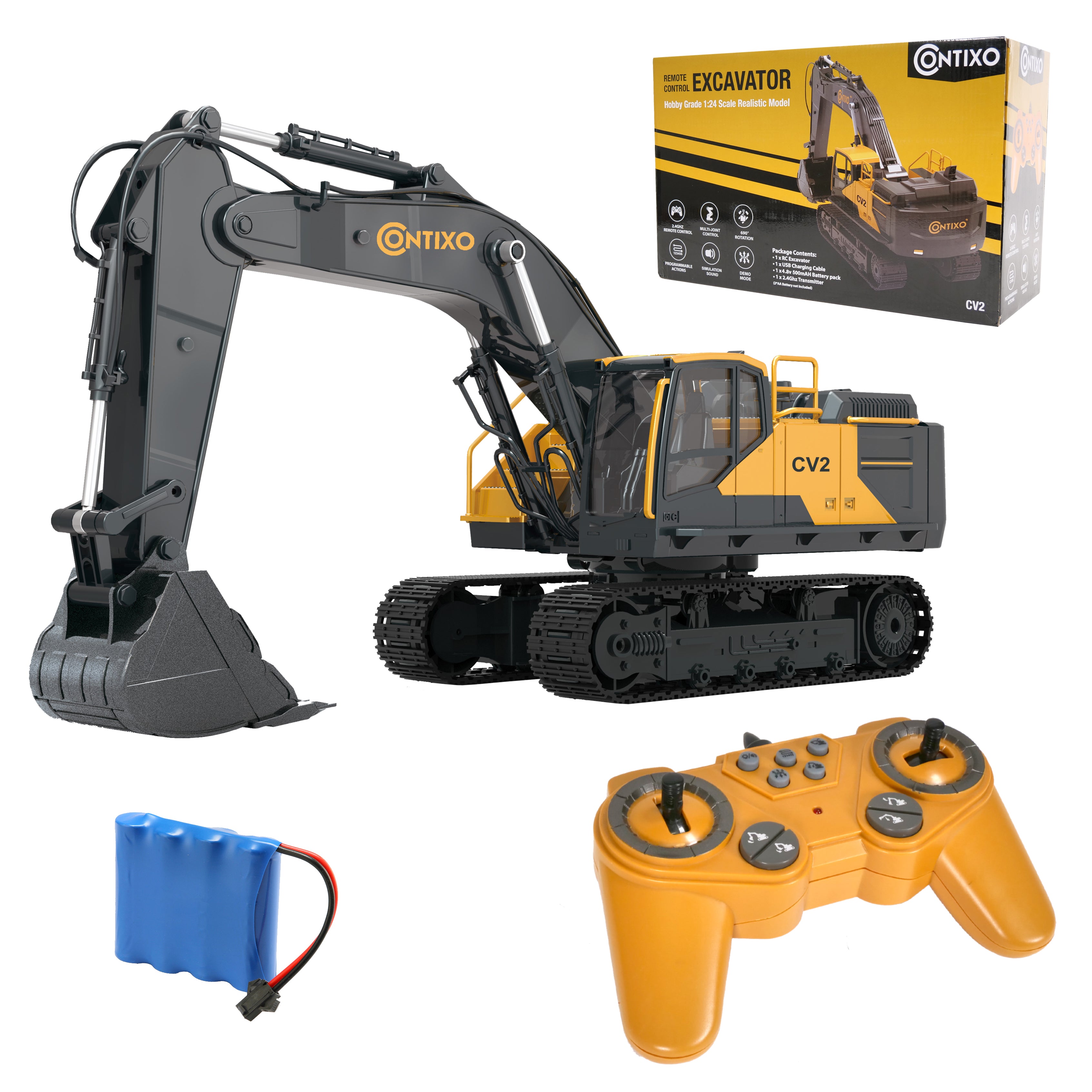 Contixo CV2 Remote Control RC Construction Excavator Toy for Kids