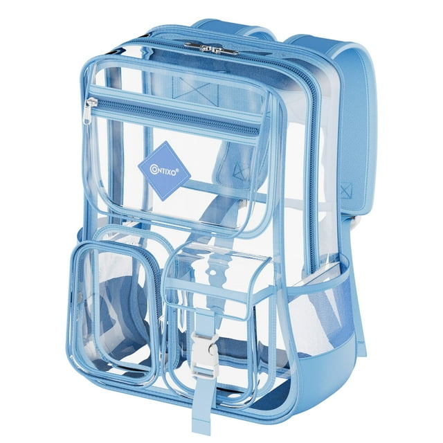 Contixo Heavy Duty Clear Backpack - PVC Transparent, Stadium Ap