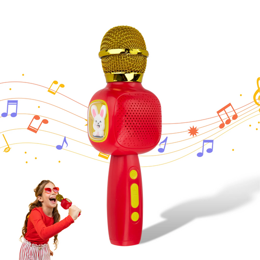 Contixo Karaoke Microphone for Kids - Wireless, Portable, Ages 3-12, Red