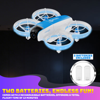 Contixo F15 Astro Mini Drone with 2.4" Screen Remote - 720P HD Camera, Live Video Display, Optical Flow Hover, One-Key Takeoff/Landing, 360° Stunts, 2 Batteries, Beginner Drone for Kids & Adults