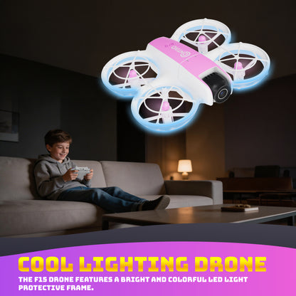 Contixo F15 Astro Mini Drone with 2.4" Screen Remote - 720P HD Camera, Live Video Display, Optical Flow Hover, One-Key Takeoff/Landing, 360° Stunts, 2 Batteries, Beginner Drone for Kids & Adults