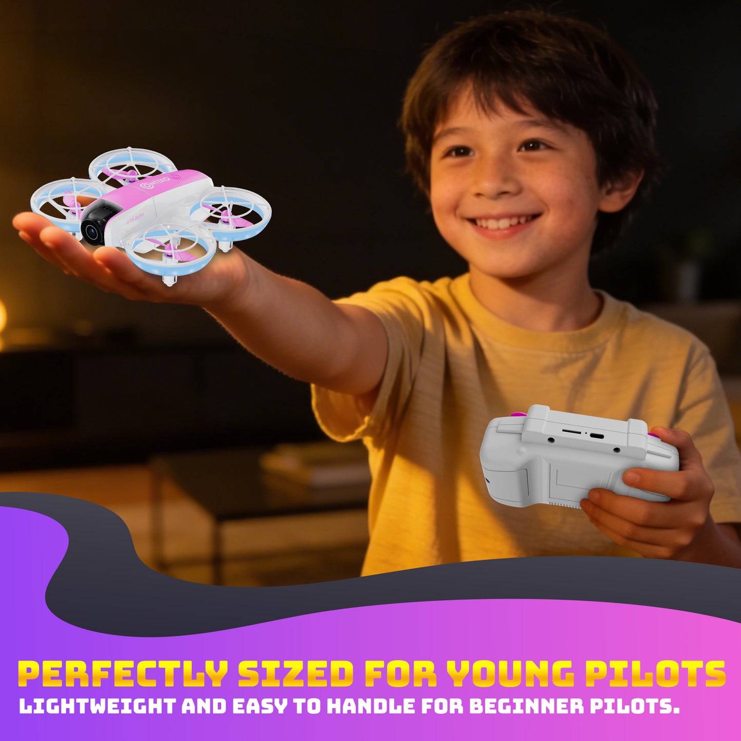 Contixo F15 Astro Mini Drone with 2.4" Screen Remote – 720P HD Camera, Live Video Display, Optical Flow Hover, One-Key Takeoff/Landing, 360° Stunts, 2 Batteries, Beginner Drone for Kids & Adults