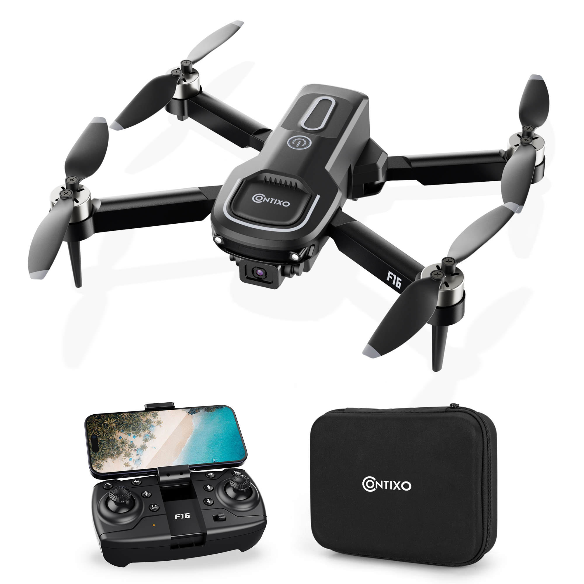 Contixo F16 Stunt Drone – 1080P HD Camera, Foldable Design, WiFi FPV, 16-Min Flight - 2024 Model